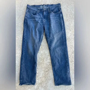 Eddie Bauer Jeans Mens 36x30 dark Blue Denim Wash Loose Fit Straight Leg
